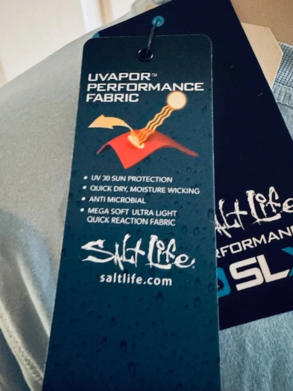 NWT Salt Life SLX UVapor Performance Swim Top • UV 30 • Blue Sz M - Picture 3 of 7